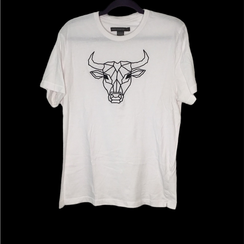 French Connection “Bull” White T-Shirt - Size Large - EUC
